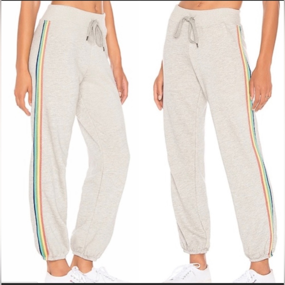 Anthropologie Sundry Rainbow Stripe Joggers